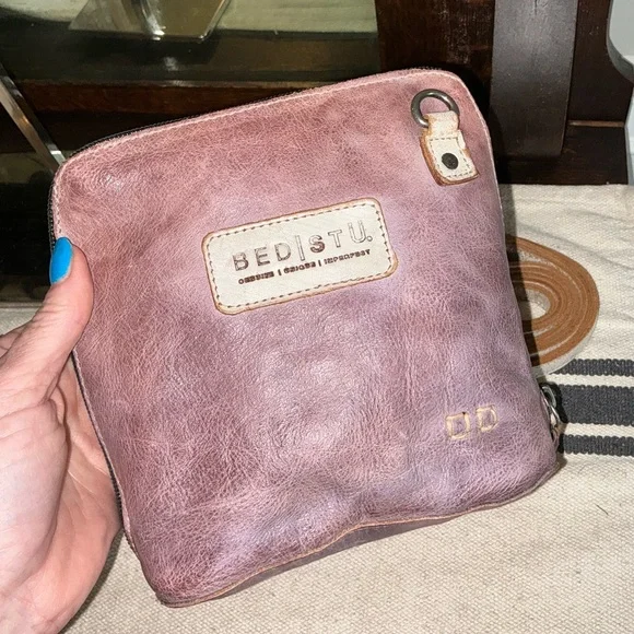 Bed Stu Leather Ventura Crossbody Bag Purple Lavender Nectar Lux Retail $155 - Picture 5 of 15